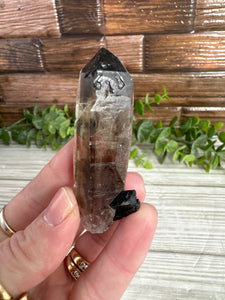 Smoky Quartz & Black Tourmaline Point