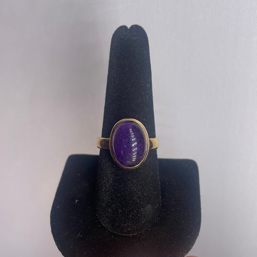 Amethyst Size 9 14k Gold Plated Ring