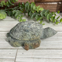 Load image into Gallery viewer, Moss Agate Turtle Carving