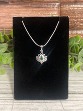 Load image into Gallery viewer, Emerald Lotus Sterling Silver Pendant