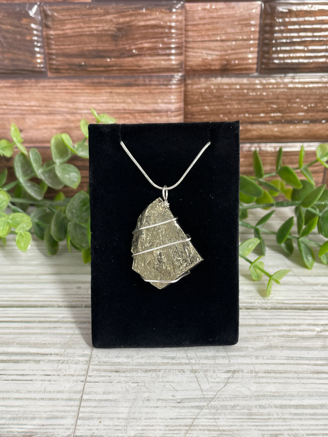 Raw Pyrite Wire-Wrapped Pendant