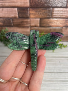 Ruby Zoisite Dragonfly Carving