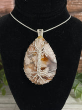 Load image into Gallery viewer, Flower Agate Tree Of Life Wire-Wrapped Pendant