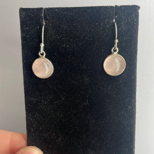 Rose Quartz Sterling Silver Earrings