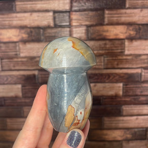 Polychrome Jasper Mushroom Carving