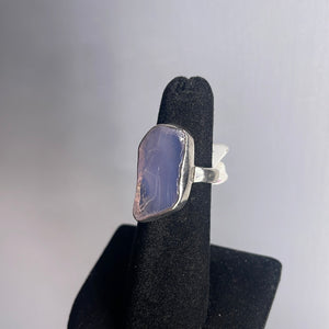 Lavender Rose Quartz Size 6 Sterling Silver Ring