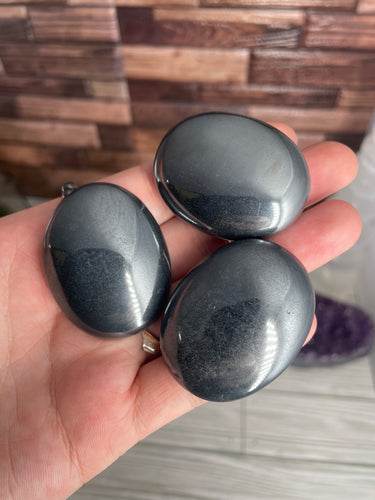 Hematite Palm Stone Small