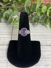 Load image into Gallery viewer, Charoite Size 6 Sterling Silver Ring