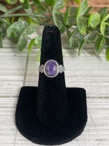 Charoite Size 6 Sterling Silver Ring