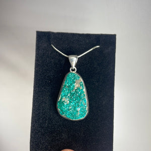 Dioptase Sterling Silver Pendant