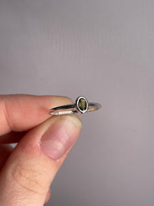 Moldavite SZ 7 Sterling Silver Ring