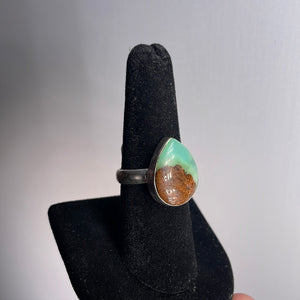 Chrysoprase Size 8 Sterling Silver Ring