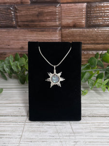 Labradorite Star/Snowflake Wire-Wrapped Pendant