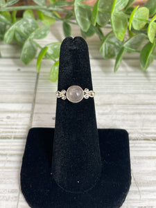 Rose Quartz Size 6 Sterling Silver Ring