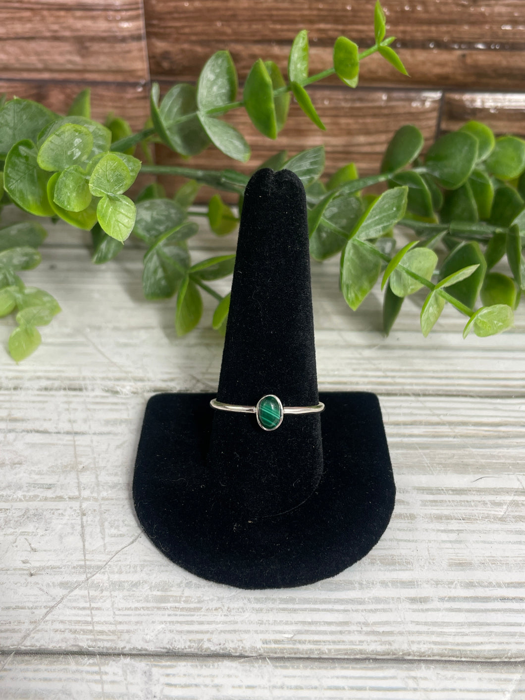 Malachite SZ 10 Sterling Silver Ring