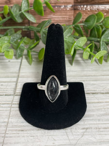 Black Rutile SZ 13 Sterling Silver Ring