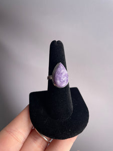 Lepidolite SZ 7 Sterling Silver Ring