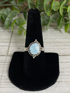 Larimar Size 9 Sterling Silver Ring