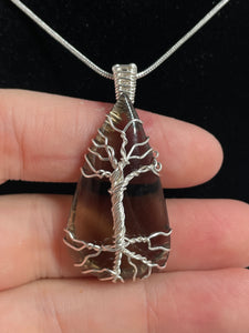 Smoky Quartz Tree Of Life Wire-Wrapped Pendant