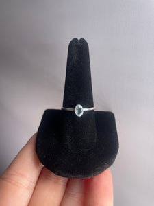 Aquamarine SZ 9 Sterling Silver Ring