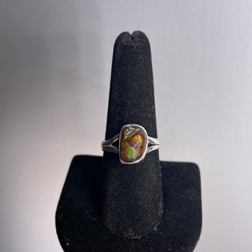 Fire Agate Size 8 Sterling Silver Ring