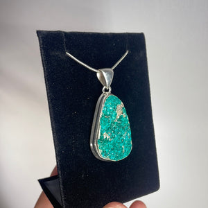 Dioptase Sterling Silver Pendant