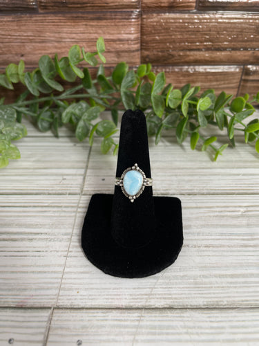 Larimar Size 8 Sterling Silver Ring