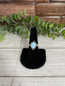 Larimar Size 8 Sterling Silver Ring