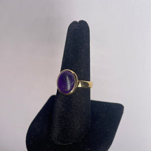 Load image into Gallery viewer, Amethyst Size 8 14k Gold Plated Ring