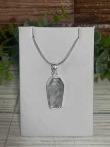 Tourmaline In Quartz Coffin Sterling Silver Pendant