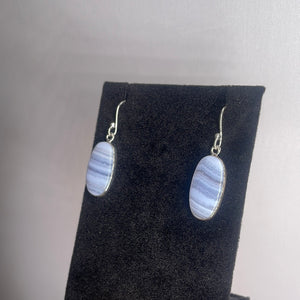 Blue Lace Agate Sterling Silver Earrings