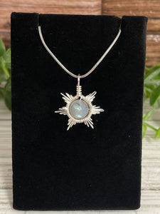 Labradorite Star/Snowflake Wire-Wrapped Pendant