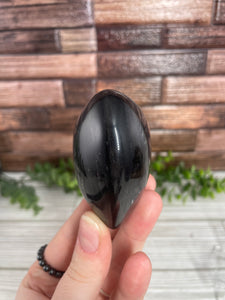 Silver Sheen Obsidian Heart Carving