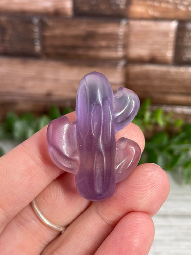 Fluorite Mini Cactus Carving