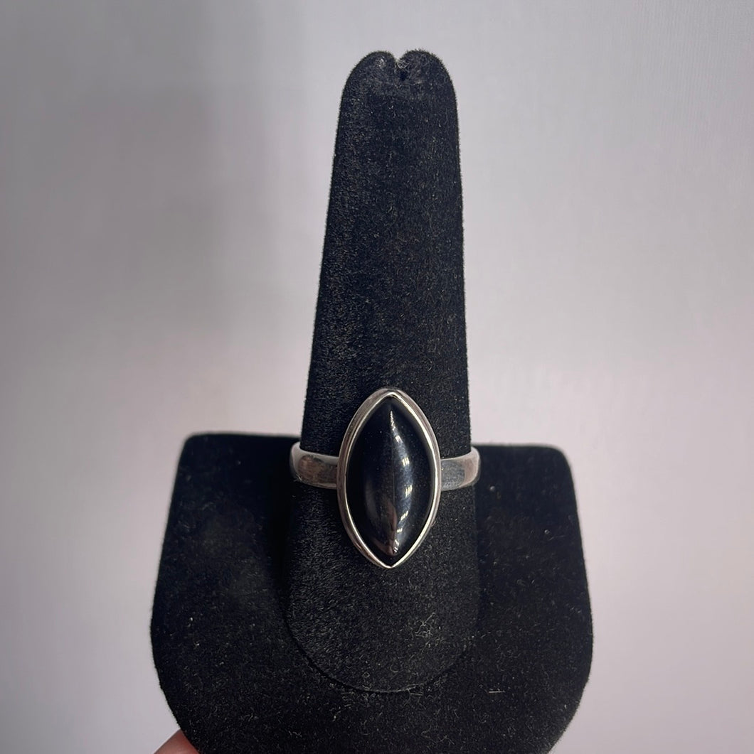 Black Onyx Size 10 Sterling Silver Ring