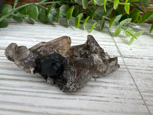 Smoky Quartz & Black Tourmaline Cluster