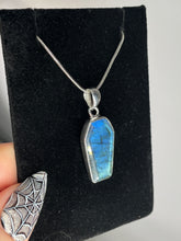 Load image into Gallery viewer, Labradorite Coffin Sterling Silver Pendant