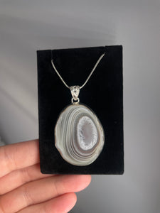 Botswana Agate Sterling Silver Pendant