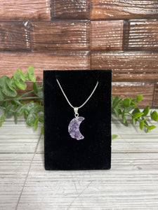 Amethyst Moon Sterling Silver Pendant