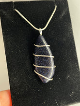 Load image into Gallery viewer, Blue Goldstone Wire-Wrapped Pendant