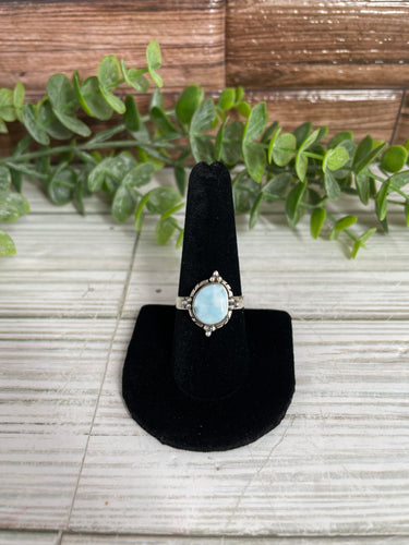 Larimar Size 9 Sterling Silver Ring