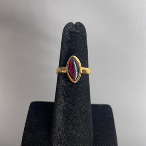 Garnet Size 6 14k Gold Plated Ring