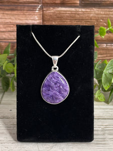 Charoite Sterling Silver Pendant