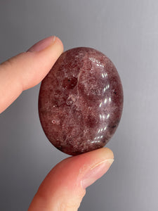 Strawberry Quartz Palm Stone Small