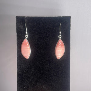 Pink Opal Sterling Silver Earrings