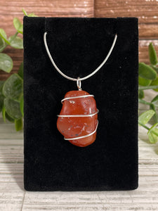 Carnelian Wire-Wrapped Pendant