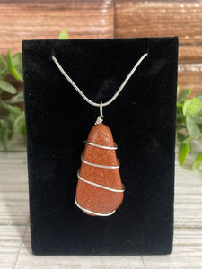 Goldstone Wire-Wrapped Pendant