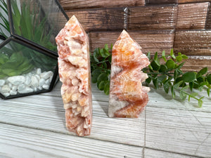 Orange Dogtooth Calcite Tower