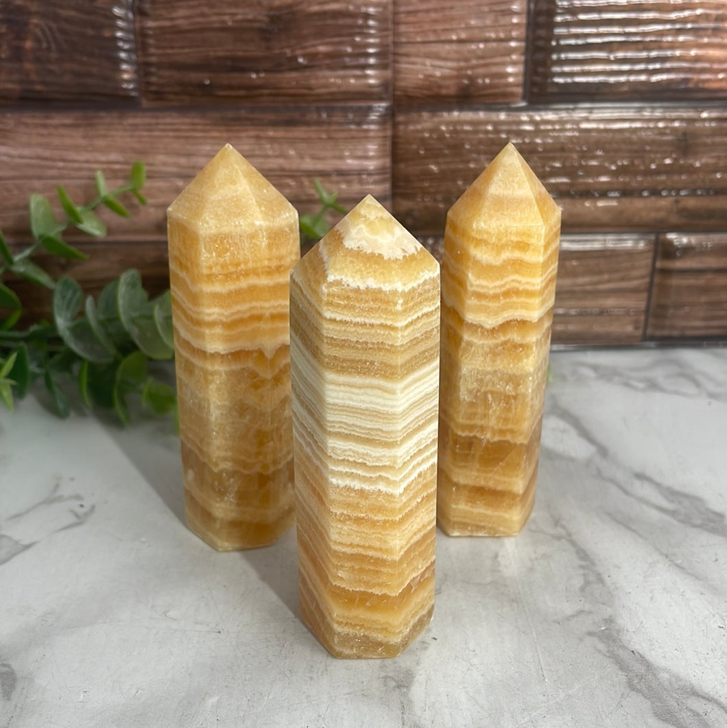 Banded Orange Calcite Tower