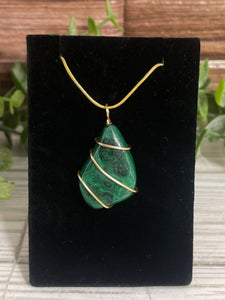 Malachite Wire-Wrapped Pendant